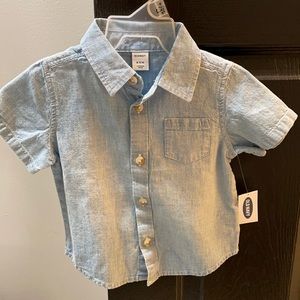 Brand New 6-12 months Jean Button Shirt, Old Navy